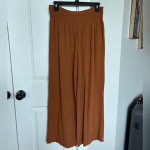 HYFVE Wide Leg Pants in Rust Brown